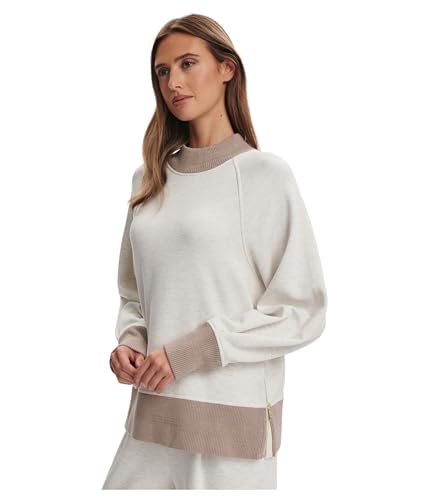 Varley, Women's, Loxley Raglan Boyfriend Sweat, Ivory Marl/Taupe