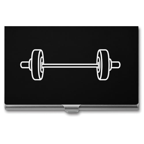 Dumbbell Weight Lifting Business Card Holder Slim Credit Case Pocket Name Case Wallet for Men Women