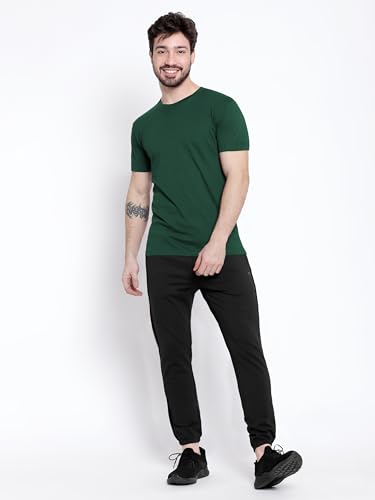 Image of BEYOUNG Cotton Regular Fit Plain T-Shirt for Men | Flexible Round Neck | Casual T-Shirt | Solid T-Shirt | Half-Sleeves | Stylish T-Shirt