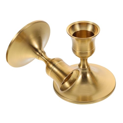 SOLUSTRE 2Pièces Bougeoirs Coniques Laiton Vintage Lot de Supports pour Bougies Élégants pour Décor de Table Centre de Table pour Mariages
