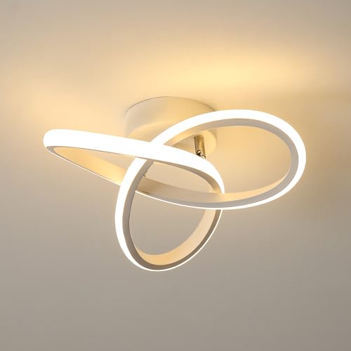 Osairous Plafonnier LED Moderne, 22W 2500LM Lampe de Plafond Blanc Chambre, Luminaire Plafonnier Cuisine en Aluminium pour Balcon Salon Couloir, Blanc Chaud 3000K, Dia...