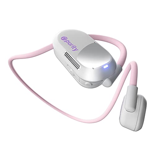 Image of Purity Air Open Ear Headphones - True Air Conduction Wireless Bluetooth Open Ear Earbuds with Dual Mic for iPhone /Android - Secured Long Wearing Comfort, Sports Sweat Resistant (White /Lilac)