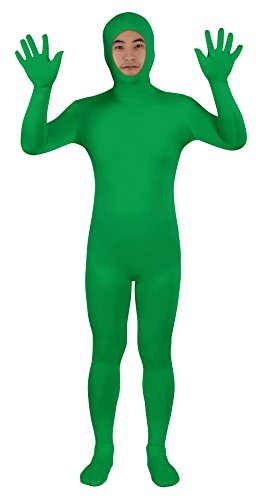Sheface Spandex Open Face Zentai Suit Halloween Costumes (L, Green)