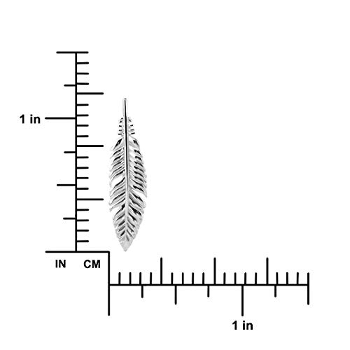 Hawaiian Silver Jewelry Dainty Feather Pendant Necklace - 18-Inch Sterling Silver Feather Necklace - 925 Sterling Silver3