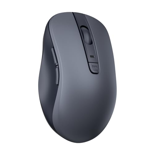 Lenovo Maus kabellos WL300, Wireless Bluetooth Mouse mit leise Klicks, Wireless Computer Mouse,3 Einstellbare DPI für Office Home,Tragbare Maus für Rechtshänder,Kompatibel mit PC,Mac,Laptop,Grau