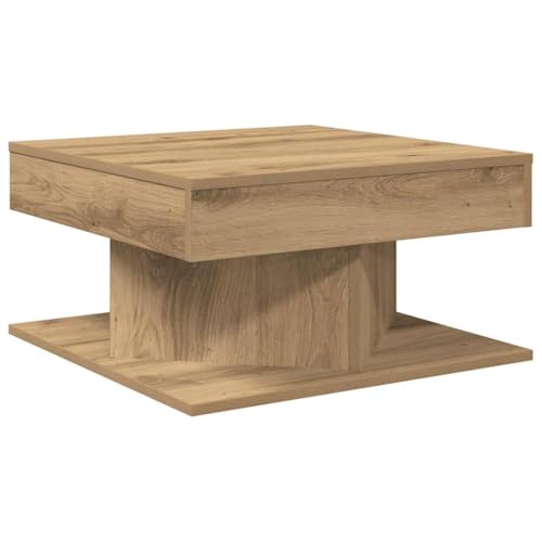 vidaXL Table Basse chêne Artisanal 55x55x30 cm Bois d'ingénierie, Table d'appoint, Table de Salon, Table latérale, Bout de canapé, Table Centrale