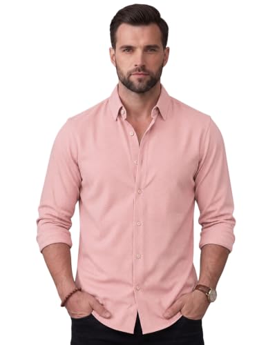 Image of NexaFlair Men's Regular Fit Solid Pattern Laffer Cotton Shirt with Long Sleeve Collared Neck Standard Length and Button Down Closure Type | Mens Casual Shirts | Man's Formal Shirts