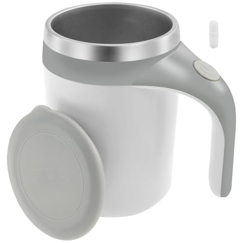 ZJRDYYK Electric Mixing Mug with Lid, Electric Mixing Cup, Electric Stirring Coffee Mug, Self Stirring Coffee Mug Battery Operated, Automatic Magnetic Stirring Coffee Mug