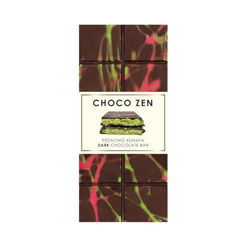 Choco Zen Premium Dubai Chocolate Pistachio Kunafa Bar (190g, Dark Chocolate) – Luxury Dessert, Gourmet, Rich with Premium Roasted Pistachio & Crispy Kunafa, Dubai Chocolate Gift