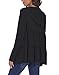 DEESHA Full Zip Up Hoodie for Women Pleated Tiered Ruffle Hooded Sweatshirts Jacket Coat Long Sleeve Black