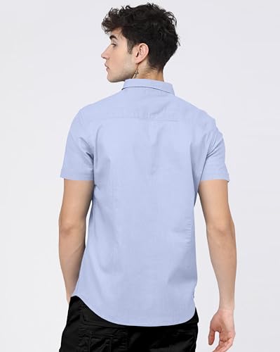 Image of BRUCEWANE Men's 100% Cotton Half Sleeve Shirt