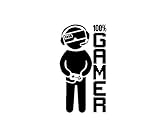 BERRYZILLA Gamer 100% with Controller Decal Art Design Wall Vinyl Sticker for Home Playroom GameRoom Bedroom Game Boys Room