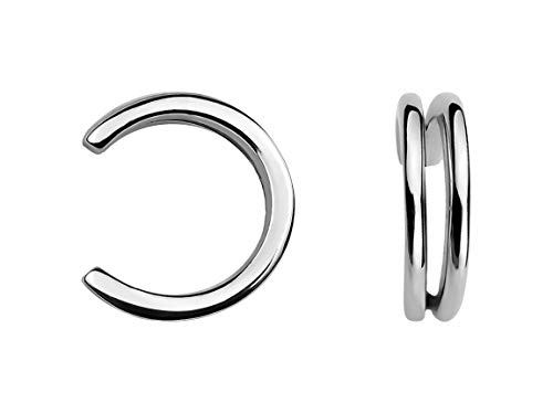 Preisvergleich Produktbild SOFIA MILANI Damen 2er Set Fake Piercing Manschette Ohr Silber 20633