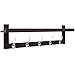 HOMFA Bamboo Entryway Wall Shelf Hanging Shelf 29 in L, Wall-Mounted Coat Hook Rack with 5 Dual Metal Hooks for Hallway, Bathroom, Living Room, Bedroom, Dark Brown