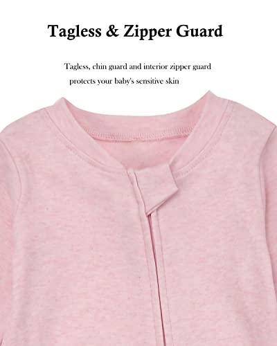 Aablexema Baby Footie Pajamas With Mittens - 3 Pcs Infant Girls Boys Footed Onesies Sleeper Newborn Cotton Sleepwear Outfits (Gkpd01(Zipper), 0-3 Months) #TOP2