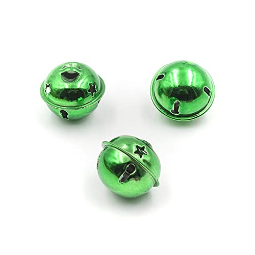 Piccole campane di Natale, campane appese di Natal Campane di Natale piccole 24 pezzi 24 mm Bellissimo Natale(Green)