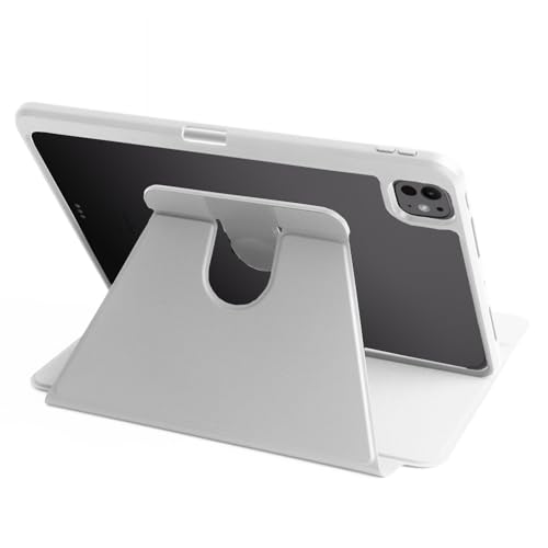 Image of Arctic Fox Smart Folio Rotating Cover Case for iPad Pro 11 inch Cover Case (M4 2024) with Pencil Holder,360 Degree Rotation Protective Stand Cover Clear Back [Auto Sleep Wake Support] - Grey