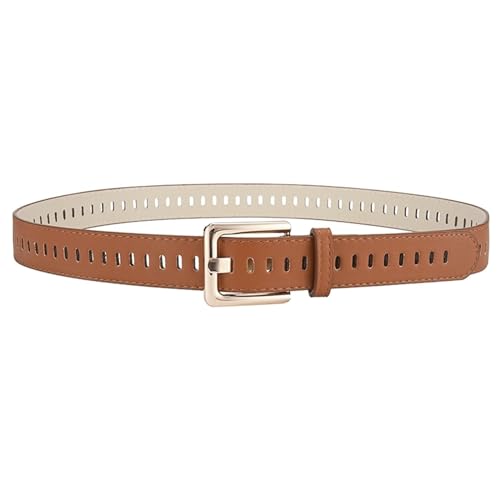 Belts for women, Waist Belt New Women's Waist Belts Versatile Suit Pants with A Slim Belts New Dress Alloy Buckle Jeans Belt(Brown)