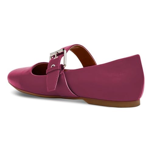 Zszszsu Women's Closed Toe Comfy Mary Jane Flats Low Heel Buckled Strap Daily Spring Summer Shoes Size 4-16 US3