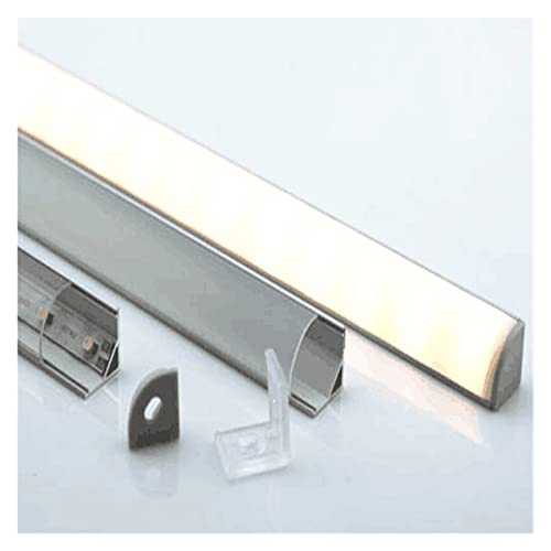 Cubierta transparente de perfil LED de 1 m compatible con tiras de esquina de 10 mm 3