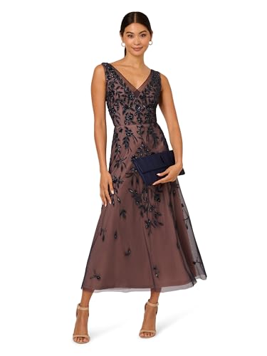 Adrianna Papell Women's Beaded Mesh Dress4