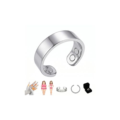 Ringe Abnehmen Magnetringe Damen Akupressurring für Frauen verbessert den Schlaf Stress und gleicht Emotionen aus&Hormonelle Balance Natürlicher Begleiter in den Wechseljahren Wechseljahre Ring Silber