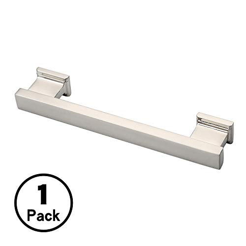 Alzassbg AL3061SN Brushed Satin Nickel, 5 Inch(128mm) Hole Centers Cabinet Hardware Modern Drawer Handle Pulls 1 Pack
