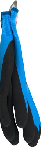 Miniatura 5 de Boss Guantes de trabajo de palma de látex con doble inmersión para hombre, resistentes al agua, color azulnegro, talla L, (8490L)