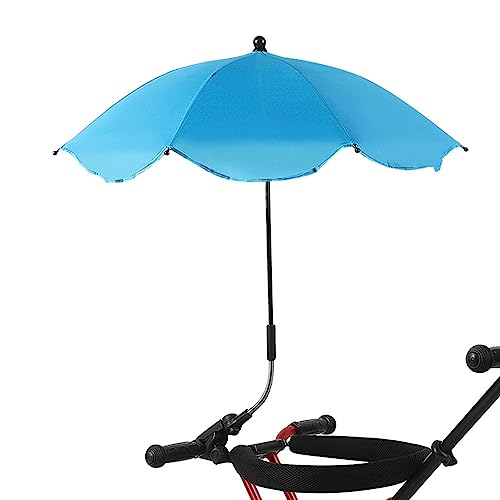 Sombrilla Cochecito Bebe Universal - Sombrilla Universal Para Carrito Bebe Y Paseo Protección Uv 50+, Parasol Carro Bebe Universal Con Clip Ajustable Rotación 360 ° - Diámetro 66cm