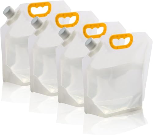 Reservorio de Agua Transparente, Contenedor Reutilizable para Almacenamiento General o Líquidos con Asa para Cocina o Camping (0.6 GAL)
