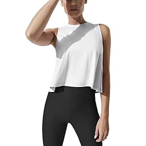Mippo Crop Tops for Women Womens Workout Tops Flowy Cropped Tank Tops Athletic Shirts