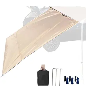 DANCHEL OUTDOOR Car Awning Extension Windbreak for Rain&Privacy, Side Wall for Roof Rack Truck Awning Waterproof Tarp Lateral Panel Overlanding Gear (Khaki, 6.5ftx6.5ft)