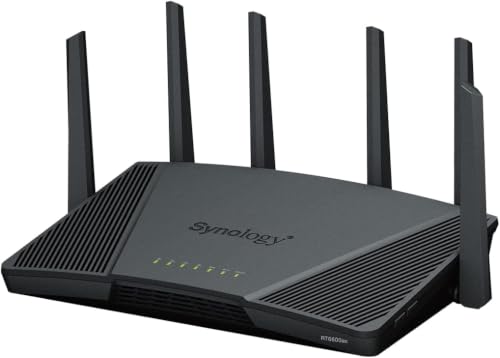 Image of Synology RT6600ax - Tri-Band 4x4 160MHz Wi-Fi Router, 2.5Gbps Ethernet, VLAN Segmentation, Multiple SSIDs, Parental Controls, Threat Prevention, VPN (US Version) 169.5 Cubic inches (Pack of 5)