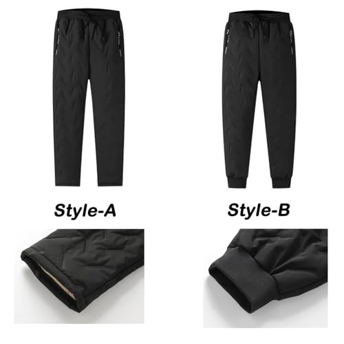 FleeceActive – Unisex Fleece-gefütterte wasserdichte Hose, leichte Schnee-Trainingshose, Unisex Fleece-gefütterte wasserdichte Hose, Schwarz , L