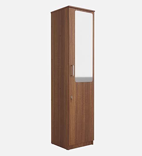 Image of COUCH CULTURE Monte Engineered Wood Wardrobe | Almirah for Clothes with 1 Door with Mirror |Wardrobe Organizer | Multipurpose Almirah for Bedroom | 1 Year Warranty - Leon Teak