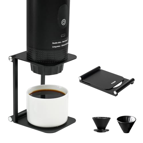 Image of Pour Over Coffee Maker Stand,Foldable Portable Electric Espresso Machine Stand for outin,Holder for Coffee Grinder,Universal Dripper,V60 Dripper,Travel Coffee Maker, Press Square&Black
