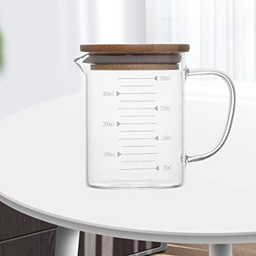 MagiDeal Glazen Maatbeker Vriezer Veilig Transparant met Deksel Handvat Maatregel met Uitloop Beker Koken Keuken Thee… - Afbeelding 6