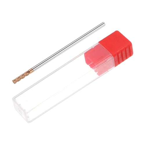 Image of HARFINGTON Micro Grain Carbide Square End Mill 1 /8 inch x 15 /32 inch (3mm x 12mm) Cut 1 /8 inch (3mm) Shank 3 inch (75mm) Length AlTiN Coated 4 Flutes Square Nose Cutter for Alloy Steel Hardened Steel