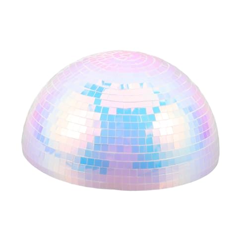 Bola espejada reflectante Cabilock, hemisferio decorativo para pared, 8 pulgadas, medio esfera de espuma y plástico, decoración moderna para discoteca, hogar, fiestas temáticas de los 70 y centros de mesa
