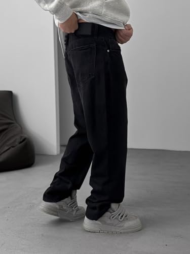 Men's Baggy Y2K Jeans, Vintage Loose Fit Wide Leg Denim, Hip Hop Skater Pants3