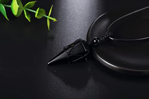 Image of XIANNVXI Healing Crystal Necklace for Men Jewelry Gift | Adjustable Black Rope Natural Gemstone Pendant