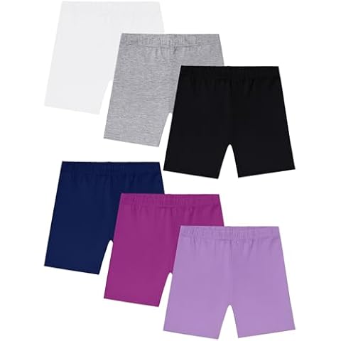 Tenpluszero 6 Pack Girls Bike Shorts Cartwheel Under Dress Short for Toddler Girls Dance Shorts Breathable and Safety Cover