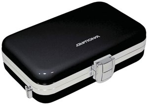 Étui rigide pour lecteur MP3 noir antichoc avec fermeture éclair et poche en filet intégrée