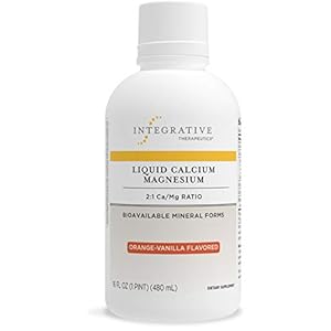 Integrative Therapeutics – Liquid Calcium Magnesium, 2:1 Ca/Mg Ratio – Bioavailable Mineral Forms – Orange Vanilla Flavor – 16 fl oz