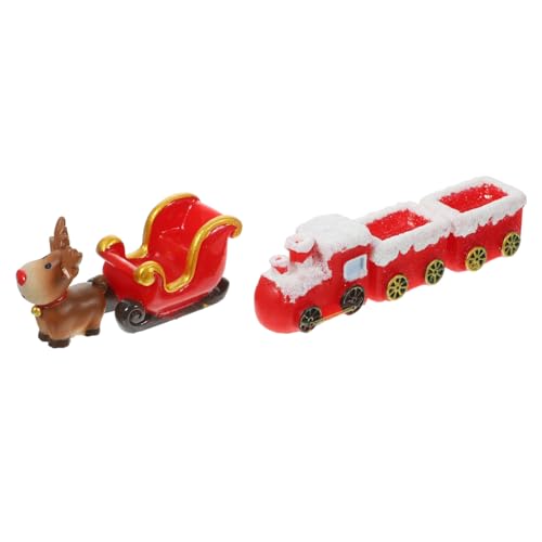 LABRIMP Decoración Miniatura Navideña con Reno y de Resina Accesorios para Micro y Adornos Pequeños para Navidad