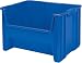 Akro-Mils 13017 Stak-N-Store Stacking Hopper Front Plastic Storage Bin, Blue, Case of 3