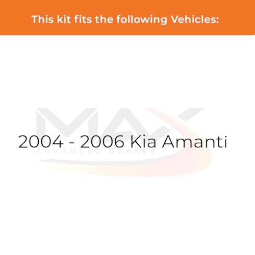 Image of Max Advanced Brakes Front & Rear Brake Kit Compatible With 2004 2005 2006 Kia Amanti Replacement Premium OE Disc Brake Rotors and Ceramic Brake Pads