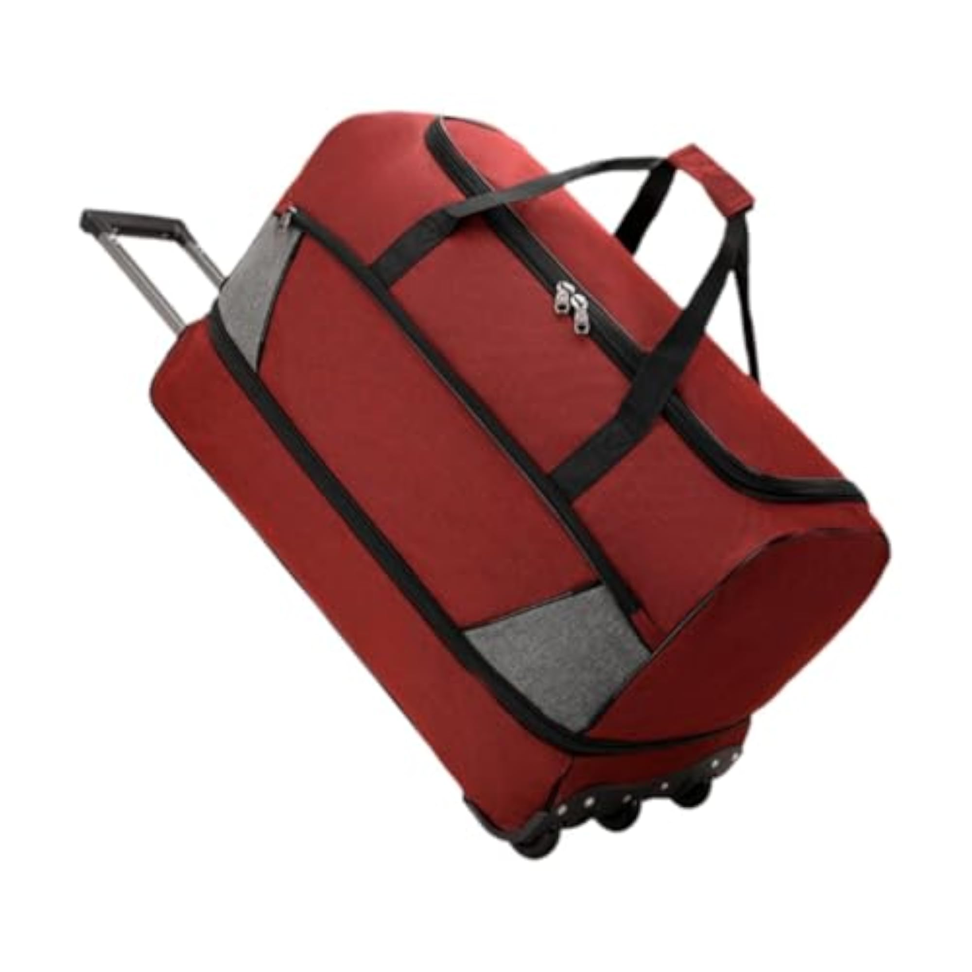 Wheeled Duffel Bag Handbag for Picnic, Large Capacity, Red