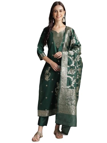 Image of arriva fab Women's Embroidery Kurta Set With Duppata