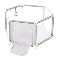 Amazon.co.jp: ベビーサークル メッシュ 六角形 ソフト 扉付き